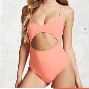 Peach coral one piece swimsuit